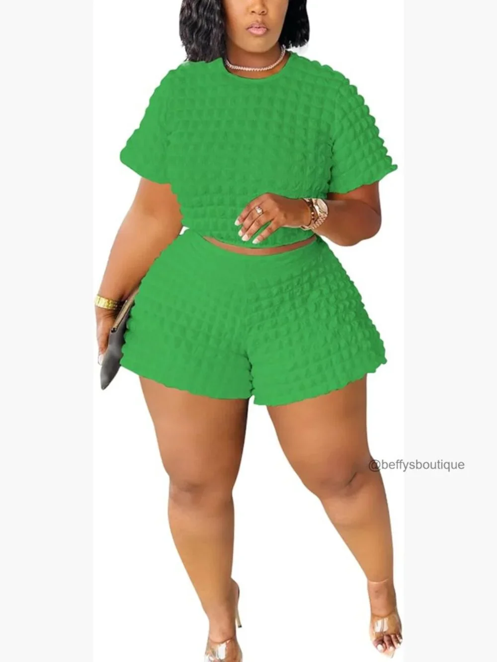 Crop Top and Shorts Matching Set Summer Two Piece Outfits